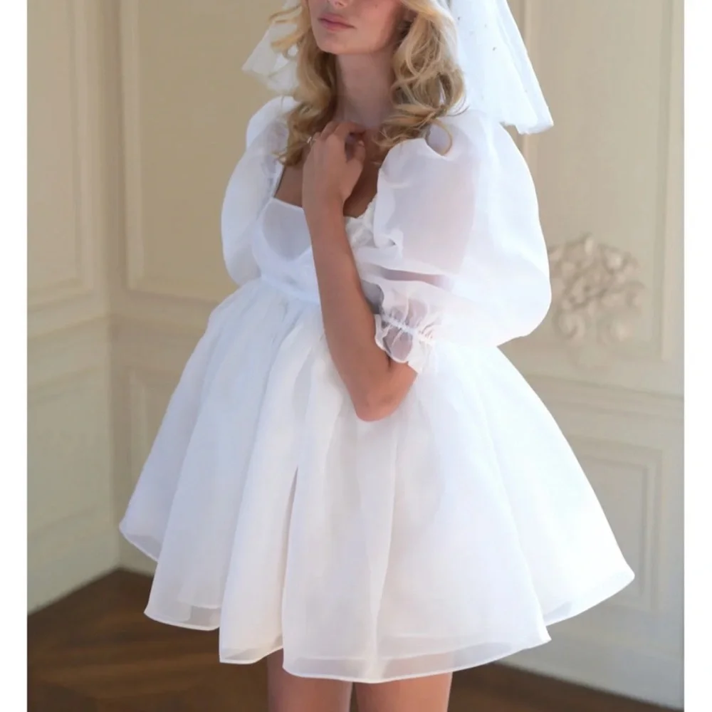 Selkie The Ivory Puff Dress - Picture 5 of 10